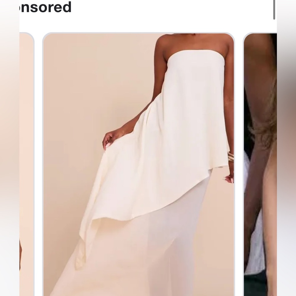 Elegant Cream Strapless Dress